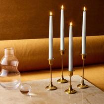 Velas cônicas sem chama, LampLust Real Wax, 28 cm, pacote com 4, branco