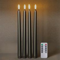 Velas cônicas sem chama Ni-jasw Black Halloween, conjunto de 4