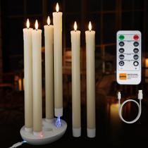 Velas cônicas sem chama Patiphan recarregáveis com marfim remoto Velas cônicas sem chama Patiphan recarregáveis com marfim remoto