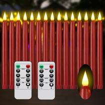 Velas cônicas sem chama PILLOBOX com controle remoto e temporizador Velas cônicas sem chama PILLOBOX com controle remoto e temporizador