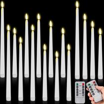 Velas cônicas sem chama Rossesay com temporizador remoto, 16 unidades Velas cônicas sem chama Rossesay com temporizador remoto, 16 unidades