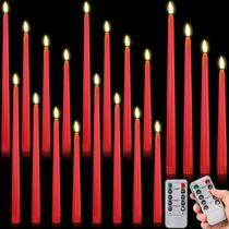 Velas cônicas sem chama Rossesay com temporizador remoto, 16 unidades Velas cônicas sem chama Rossesay com temporizador remoto, 16 unidades