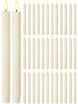 Velas cônicas sem chama Treela 28 cm Flickering LED 36 unidades em marfim Velas cônicas sem chama Treela 28 cm Flickering LED 36 unidades em marfim