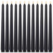 Velas cônicas Sihuida Black de 10 polegadas sem perfume, sem gotejamento (pacote com 12)