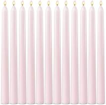 Velas cônicas Sihuida Pale Pink de 10 polegadas sem perfume (pacote com 12)
