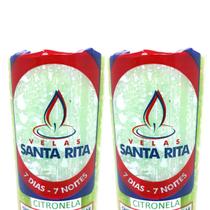 Velas de 7 Dias Citronela Repelente Aromáticas Kit 2 Und - Santa Rita