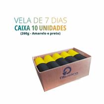 Velas De 7 dias ( votiva ) bicolor 100% Parafina Pura com 250 gr celofane liso- 10 Unidades Amarela e Preta