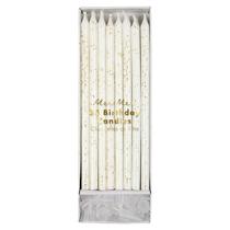 Velas de aniversário Meri Meri Glitter Ivory (pacote de 24)