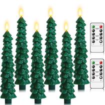 Velas de árvore de Natal sem chama Lezonic com controle remoto de 25 cm e 6 unidades