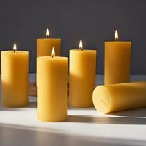 Velas de cera de abelha MOSROAD Natural 100% Pure Pillar, pacotes com 6
