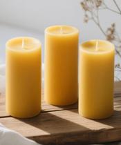 Velas de cera de abelha MOSROAD Natural, 3 pacotes, 105 horas de tempo de queima Velas de cera de abelha MOSROAD Natural, 3 pacotes, 105 horas de tempo de queima
