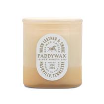 Velas de cera de paddywax VS1004 Vista Collection vela perfumada, 12 onças, couro desgastado e fumaça, 12 onças