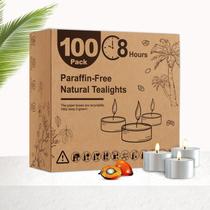 Velas de chá Hypmis, pacote de 100, 8 horas de tempo de queima, sem perfume