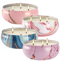 Velas de citronela CLTNIKET 12 onças, 3 mechas, perfumadas, pacote com 4 Velas de citronela CLTNIKET 12 onças, 3 mechas, perfumadas, pacote com 4