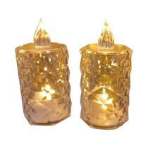 Velas De Cristal LED Sem Chama, Alimentadas Por Bateria, Luminária Transparente Para Decoração De