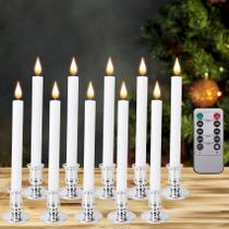Velas de Janela LED sem Chama POQCCT - 10 Unidades com Temporizador e Controle Remoto