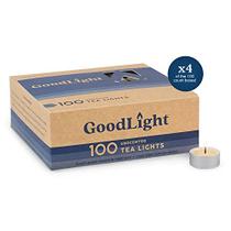 Velas de luz de chá sem parafina, feitas de cera de palma vegana, velas de queima limpa e totalmente naturais, tempo de queima de 4 horas, 400 luzes de chá sem perfume - GoodLight