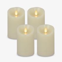 Velas de pilar cintilante operadas por bateria de LED sem chama, Luminara Ivory, pacote com 4 Velas de pilar cintilante operadas por bateria de LED sem chama, Luminara Ivory, pacote com 4