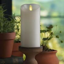 Velas de pilar cintilante operadas por bateria LED sem chama Luminara White 3x6,5 cm