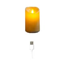 Velas De Pilar De Chama De Dança Led Recarregáveis 3 4 5 Polegadas Usb Velas De Pavio Móvel Sem