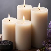 Velas de pilar MOSROAD Ivory sem perfume 7x10 cm 50 horas x6 Velas de pilar MOSROAD Ivory sem perfume 7x10 cm 50 horas x6