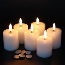 Velas de pilar sem chama GenSwin Flickering com temporizador, pacote com 6