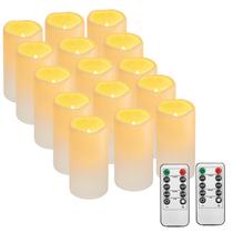 Velas de plástico sem chama para exteriores Biyanuo com pacote remoto de 15 Velas de plástico sem chama para exteriores Biyanuo com pacote remoto de 15