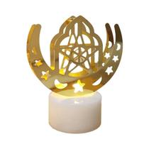 Velas Decorativas LED Eid Mubarak Ramadan, Lâmpada Noturna Em Forma De Lua E Estrela, Luz Sem Chama,
