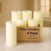 Velas en Pilar Ashlux Marfil Sin Aroma y Sin Goteo 7.5x15 cm