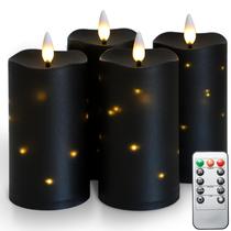 Velas externas impermeáveis sem chama Lezonic 4 unidades com controle remoto