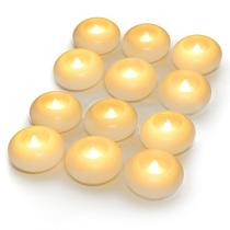 Velas flutuantes Homemory 7,62 cm, cera real branca, pacote com 12 Velas flutuantes Homemory 7,62 cm, cera real branca, pacote com 12