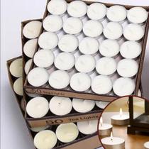 Velas Flutuantes Para Decoração, 50 Mini Vela Branca Com Base Metal- Conjunto Vela Flutua Na Água