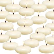 Velas flutuantes qinxiang 3", marfim, cera sem perfume (pacote com 12)