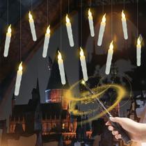 Velas flutuantes sem chama Treewoll 12 unidades com controle remoto de varinha