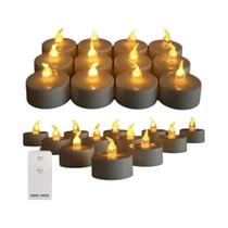 Velas LED a Pilha Com Efeito De Chama, Pacote Com 12/24, Controle Remoto, Sem Chama, Elétricas E