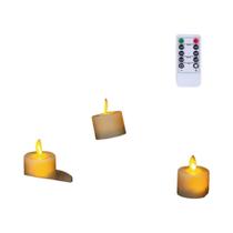 Velas LED Brancas Quentes Com Efeito De Chama Móvel, 2, 3 Ou 6 Peças, Controle Remoto, Sem Fumaça,