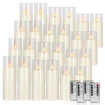 Velas LED de acrílico sem chama fclayvts, pacote com 24 unidades