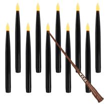 Velas LED flutuantes Leejec 10 pretas de 27,5 cm com temporizador remoto