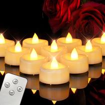 Velas LED Merrynights, Velas sin Llama Tipo Tealights con Control Remoto, Paquete de 12