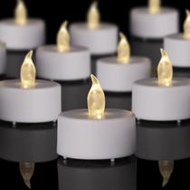 Velas LED para luzes de chá PUNPUBA, pacote com 200 unidades, sem chama, branco quente