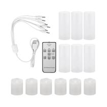 Velas LED Recarregáveis 6 Peças a Bateria Sem Chama Com Controle Remoto E Timer Para Decoração De