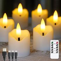 Velas LED recarregáveis sem chama para luz de chá Zevanor, pacote com 6