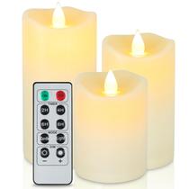 Velas LED sem chama Aignis operadas por bateria com conjunto remoto 3