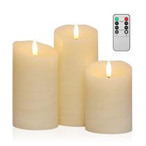 Velas LED sem chama ANGELLOONG com temporizador remoto, conjunto de 3 Velas LED sem chama ANGELLOONG com temporizador remoto, conjunto de 3