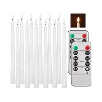 Velas LED Sem Chama Brancas Marfim Com Controle Remoto, Velas Eletrônicas Piscantes Para Decoração