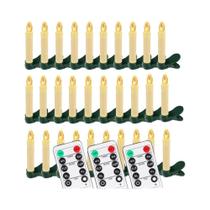 Velas LED Sem Chama Com Controle Remoto E Temporizador, Luzes Elétricas Mini Clip-On Para Decoração