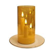 Velas LED Sem Chama De Acrílico Transparente Com 3 Pavios, Operadas a Pilha, Realistas, Para Casa,