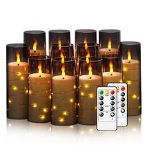 Velas LED sem chama Eebuss, temporizador remoto de 12 unidades