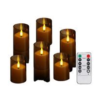 Velas LED Sem Chama Em Acrílico Com Controle Remoto E Efeito De Cintilação Para Casamentos, Natal E