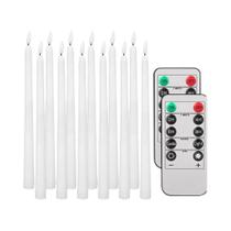 Velas LED Sem Chama Em Tom Marfim De 11 Polegadas, Operadas Por Bateria, Com Controle Remoto Para